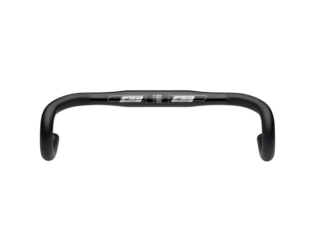 Full Speed Ahead Omega Compact Drop Handlebar (Black) (44cm)